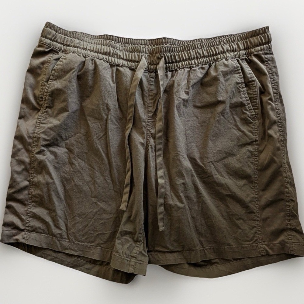 Lane Bryant Cargo Shorts Womens 22/24 Olive Green Elastic Drawstring Utility